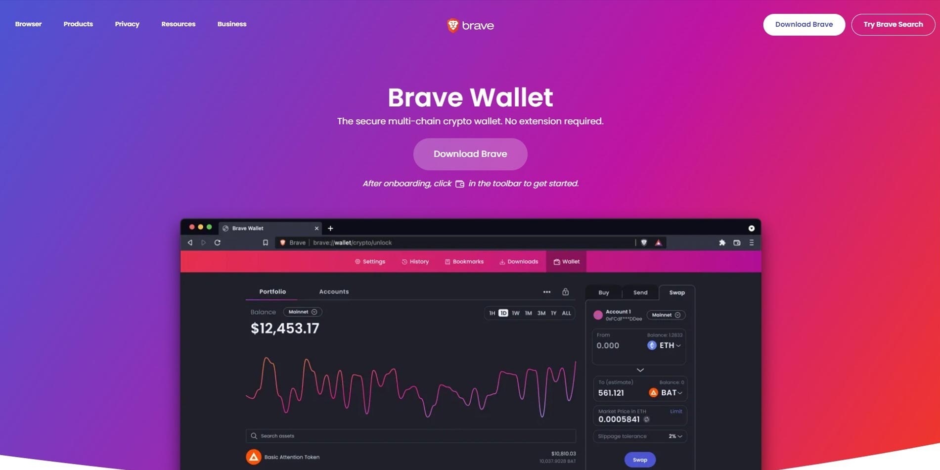 Brave Wallet website